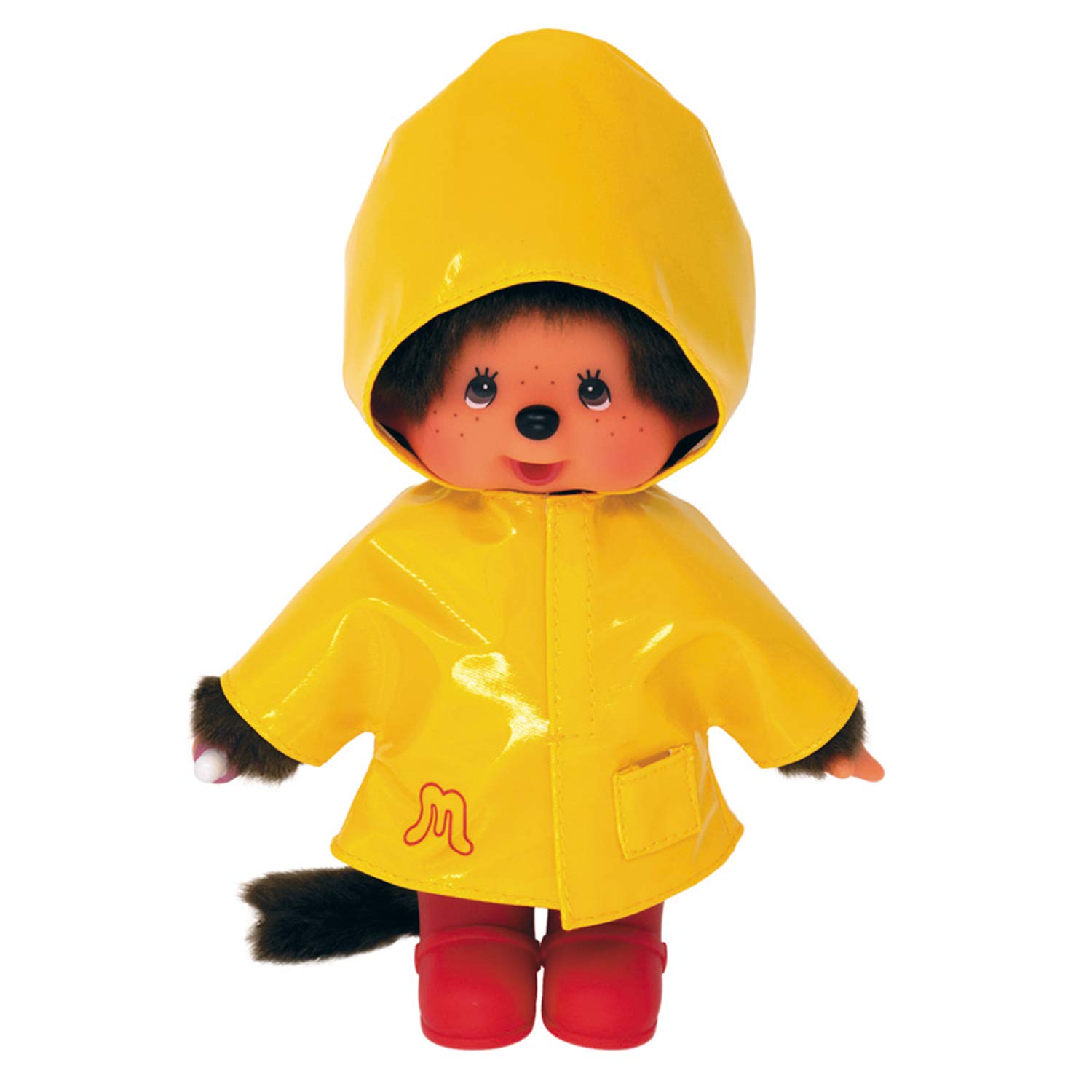Bandai Monchhichi Yellow Waxed Soft Toy – 80s Iconic Monkey Plush – 20 cm Soft Toy for Children and Adults – Children's Toy 2 Years and Above – SE22117