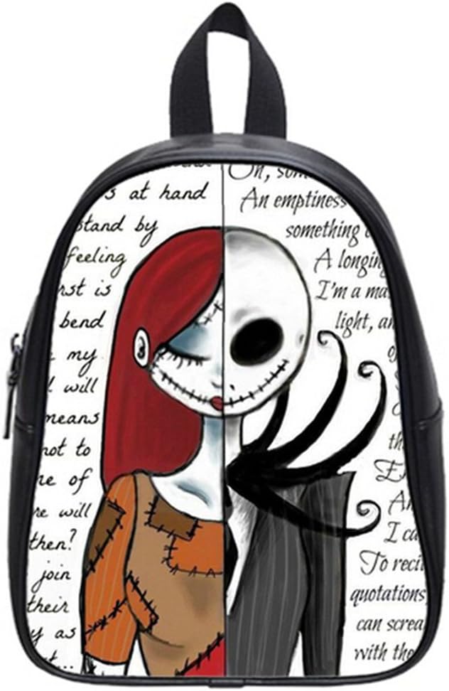 Soft PU Backpack School Bag Travel Bag Jack Skellington Pattern- Medium