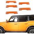 Jeliker for Bronco Door Handle Inserts Trim Cover, Tailgate Handle Cover for Ford Bronco 2021 2022 2023 Exterior Accessories Orange 5 PCS (NOT for Sport)