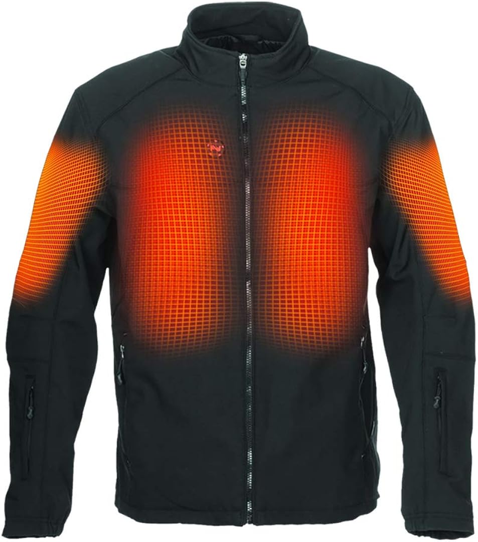 Mobile Warming Men's Heated Dual Power Jacket, Black, Medium Amazon.in