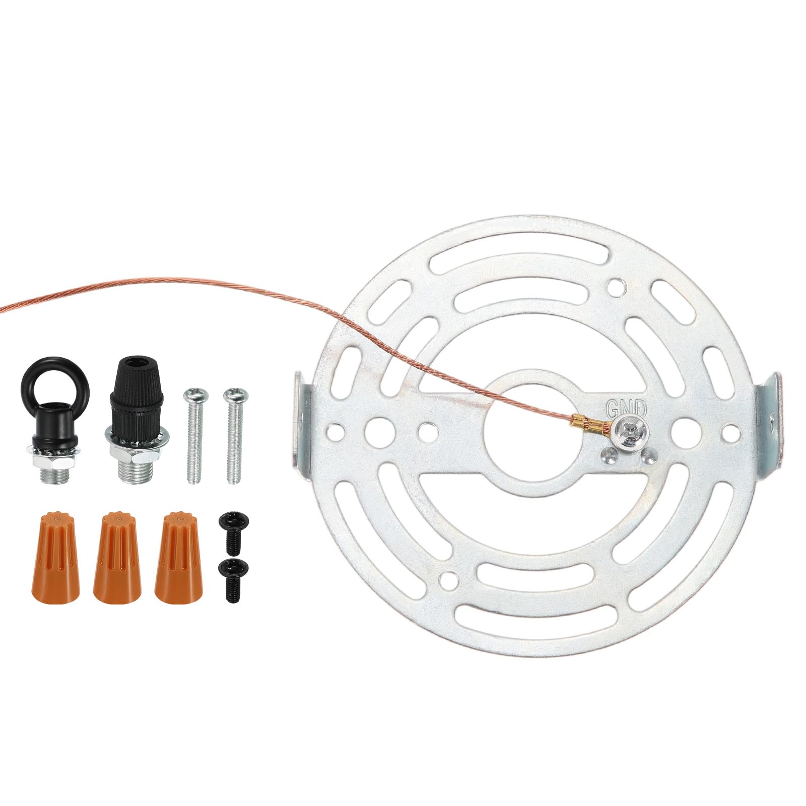 PATIKIL 95mm Round Ceiling Light Plate Kit, 1 Set Light Fixture Mounting Bracket Plate Steel Crossbar Hardware for Pendant Lamp Chandelier