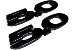 ZORRATIN 2 Pieces(Pair) 5.0 Liter Door Fender Side Emblem Badge Plate for Ford Mustang F150 GT - Full Black(no red dot)