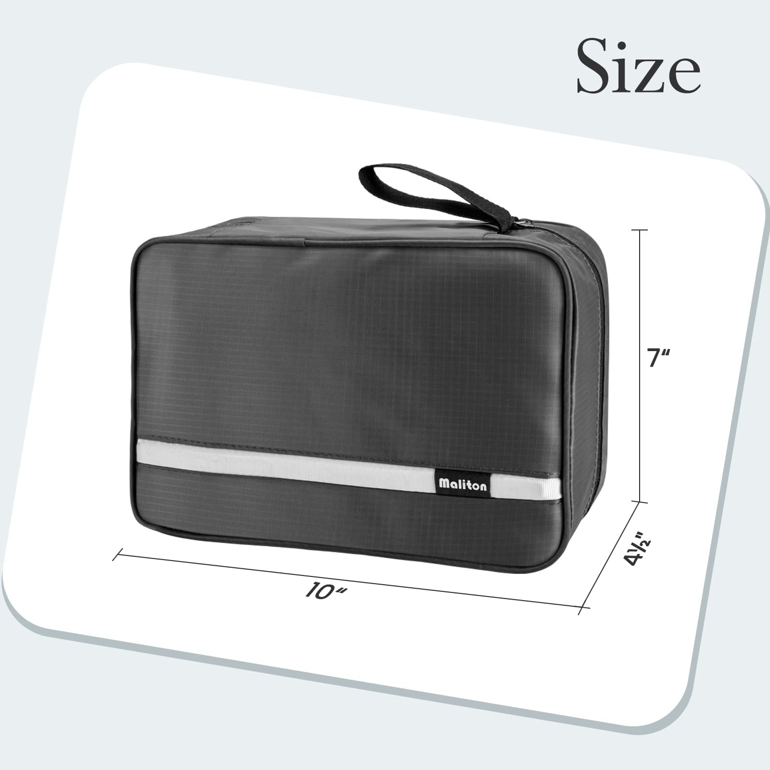 Maliton Toiletry Bag for Men & Women Travel Toiletry Bag Hanging Toiletry Bag Hygiene Organizer with 4 Compartments Waterproof Bathroom Shower Bag Large Toiletries Travel Bag(Black)
