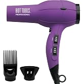 Hot Tools Pro Artist 1875 Watt Turbo Ionic Hair Dryer, Purple | Smooth, Frizz Free Blowouts, 6 Heat/Speed Options + Cool Shot, Includes Concentrator &amp; Styling Pik