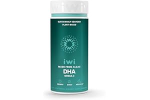 Iwi Life DHA Omega-3, 60 Softgels (30 Servings), Plant-Based Algae Omega 3, Brain, Eyes & Nervous System Support Dietary Supplement, Krill & Fish Oil Alternative, No Fishy Aftertaste