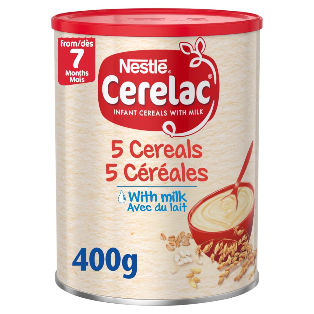 Cerelac 5 Cereals Infant Cereal with Milk 400 g | from 7 Months+ | Baby Cereal