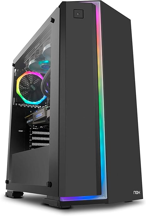 Nox Infinity Neon - NXINFTYNEON - Caja PC, RGB, Color Negro: Nox: Amazon.es: Informática