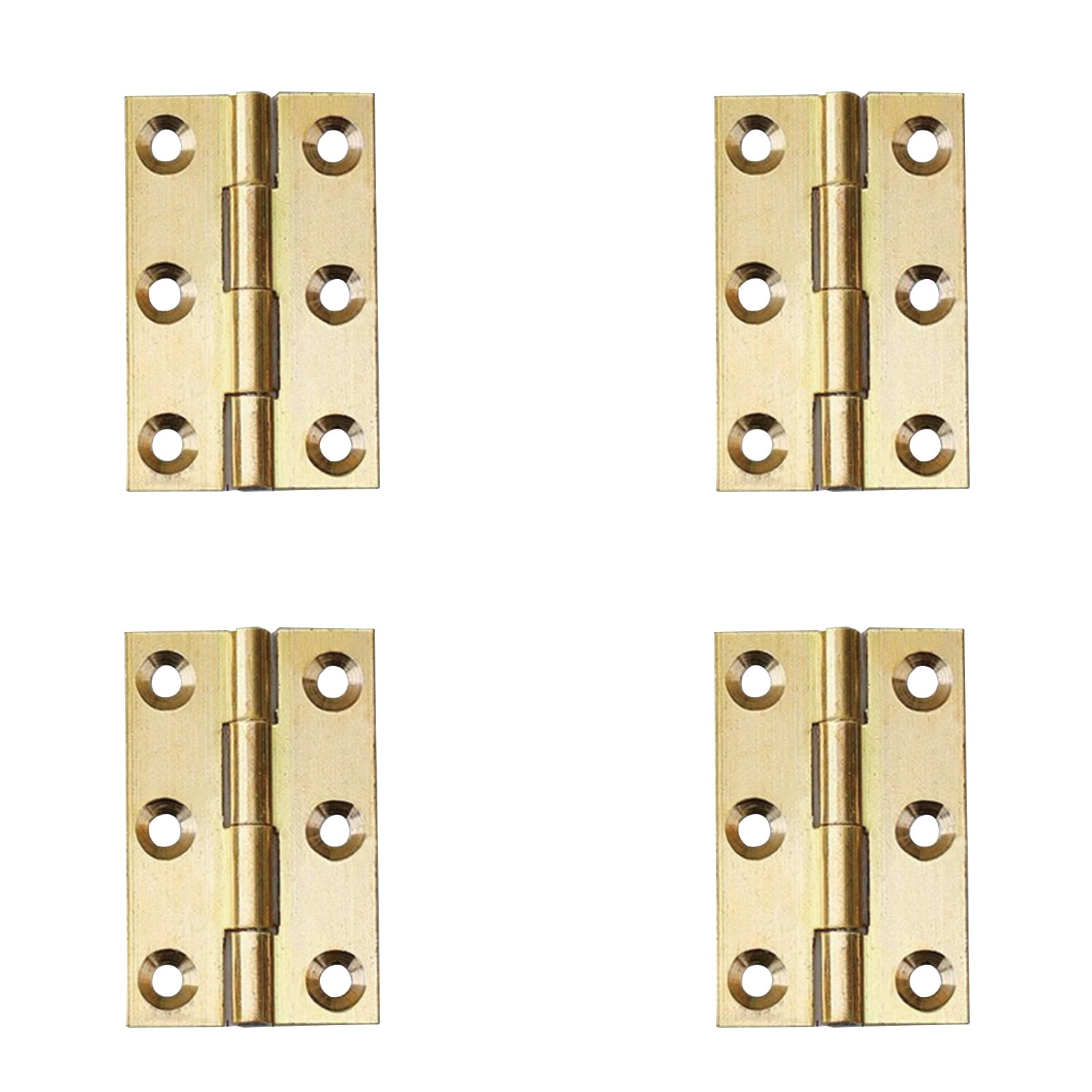 4 Pcs 1.5" Door Hinges Brass Folding Hinges for Gate Window Closet Drawer Boxes