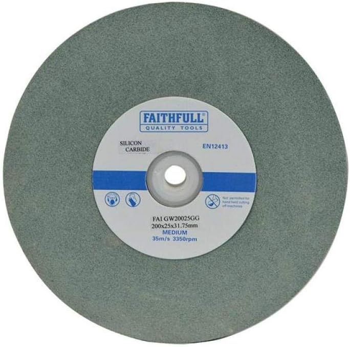 Faithfull GW20025GG General Purpose Grinding Wheel 200 x 25mm - Green Grit, Others