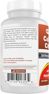 Best Naturals Calcium Citrate with Vitamin D-3 240 Tablets 240 Count view 7