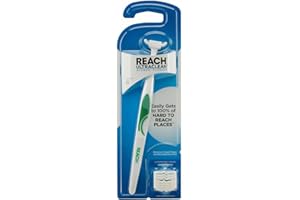 Listerine Ultraclean Access Flosser + 8 Refill Dental Flosser Heads for Oral Care and Hygiene