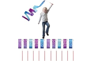 AITIME Ribbon Wands Party Favors for Kids, 20 Pack Rhythmic Gymnastics Ribbon, Girl Birthday ,Outdoor Party Games Supplies, Dance Streamers, Stars Ribbon Dancer