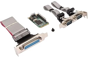 Mini PCIe Combo Serial Parallel Expansion Card, 2 DB9 pin RS 232 Serial Ports 1 DP25 pin Parallel Port Slim Bracket Serial PC
