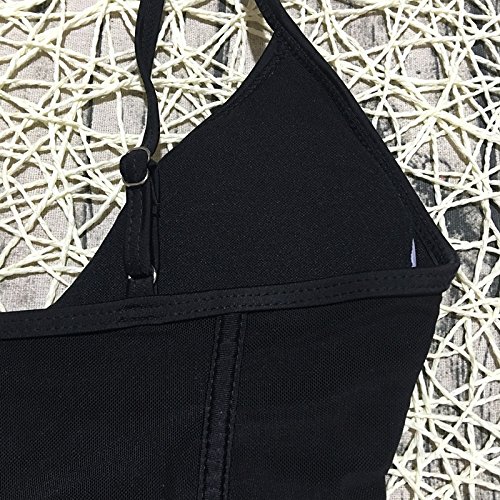 One-Piece Sexy Bikinis Women Solid Bandage Tankini Set Brazilian Swimwear Tankini Swimwear Set Black - Thumbnail 6