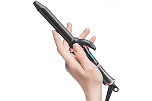 CIVEYA 3/4 Inch Curling Iron for Short Hair, Dual Voltage Curling Iron Travel Size with 5 Adjustable Heat Settings, Mini Curling Irons Ceramic Barrel with Argan Oil Infused