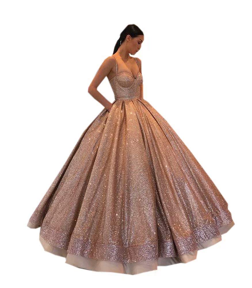 Gold Embroideried Prom Dress Ball Gown Satin Floor Length Corset