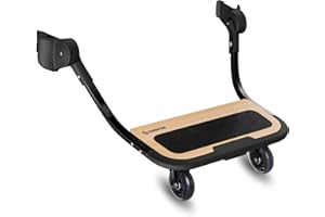 AQOVOR Stroller Board for uppababy Piggyback Vista V2, Vista V3, Vista (Models 2015-2019), Same as uppababy Piggyback Ride-Along Board, Weight Capacity 80 Lbs, Standing Non-Skid Surface, Quick-Clip Links