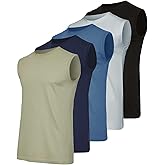 Real Essentials 5 Pack: Men's Cotton Sleeveless Crewneck Tank Top Casual Shirts Tees (Big & Tall Available)