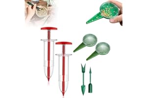AOEMSMEISN 6 PCS Mini Seed Spreader, 2025 Upgrade Mini Sowing Seed Dispenser for Small Seeds Plant Flower, Manual Seedlings Dibber and Widger Set, Handheld Garden Seed Sower Planter for Tiny Seeds (Mix2)