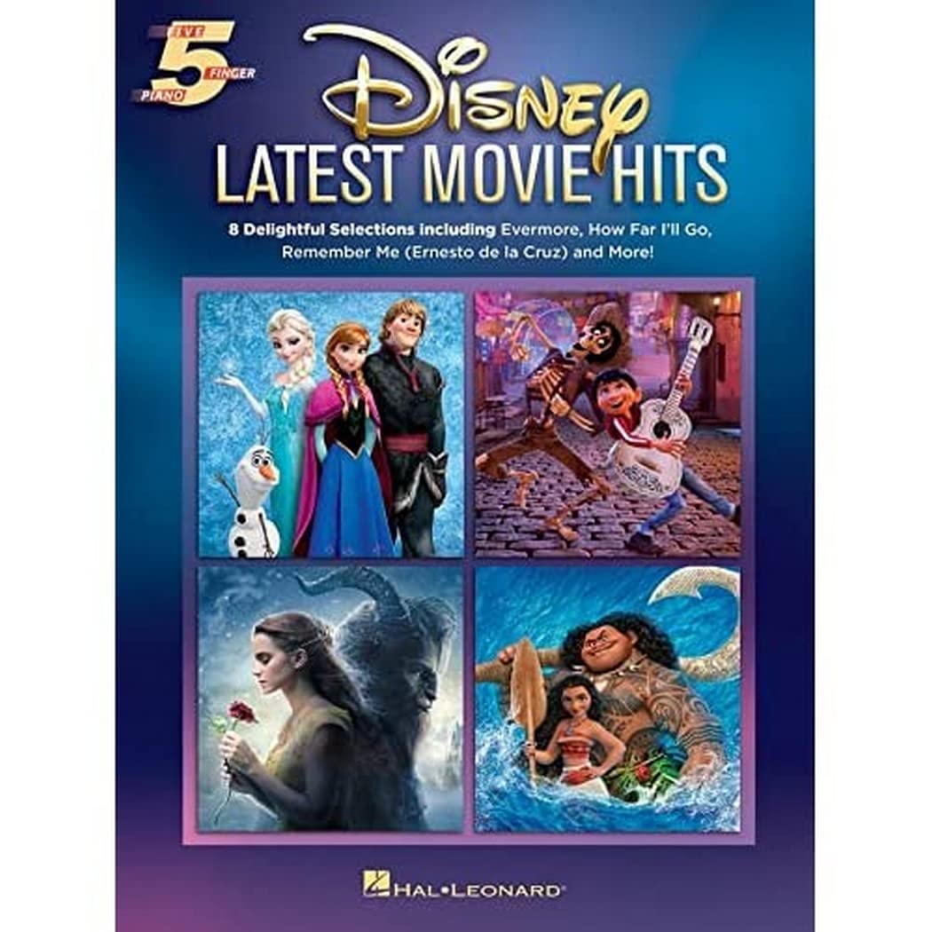 Disney Latest Movie Hits | Five Finger Piano Sheet Music Songbook | Beginner Level for First Year Students Kids and Parents | Easy Piano Music Book ... Five-Finger Piano - 8 Songs for Beginners