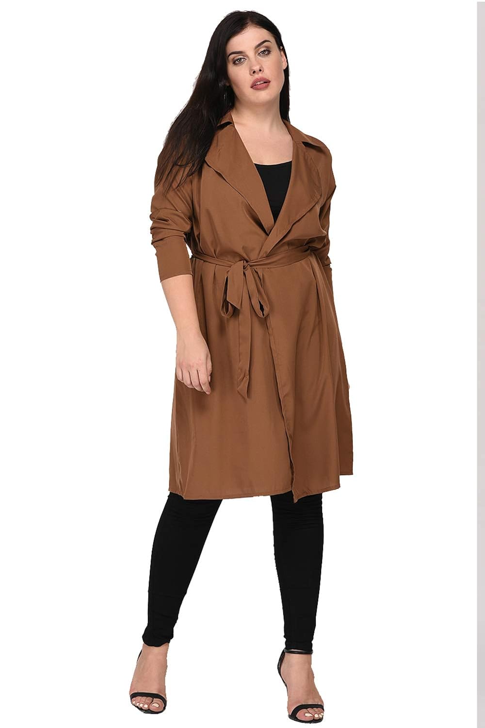 lastinch brown plus size trench coat