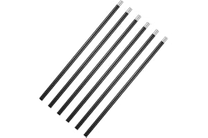 JoyHuaTrade 6 PCS 12 Inch M10 Threaded Extension Rod, Matte Black Extension Rod for Pendant, Island Lighting, Chandeliers, Lighting Fixture Rods Stems, 1 mm Fine Thread Pitch