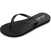 shevalues Slim Flip Flops for Women Beach Rubber Shower Shoes Basic Thong Sandals