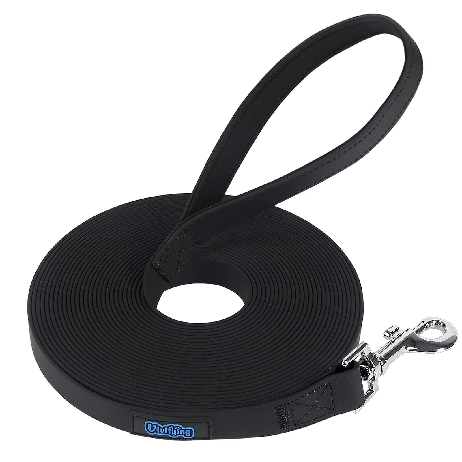Vivifying Waterproof Dog Lead, 10M Long Leash, Heavy Duty Ideal for Outdoor Hiking, Training, Yard, Beach, Lake and Swimming (Black) — image 1
