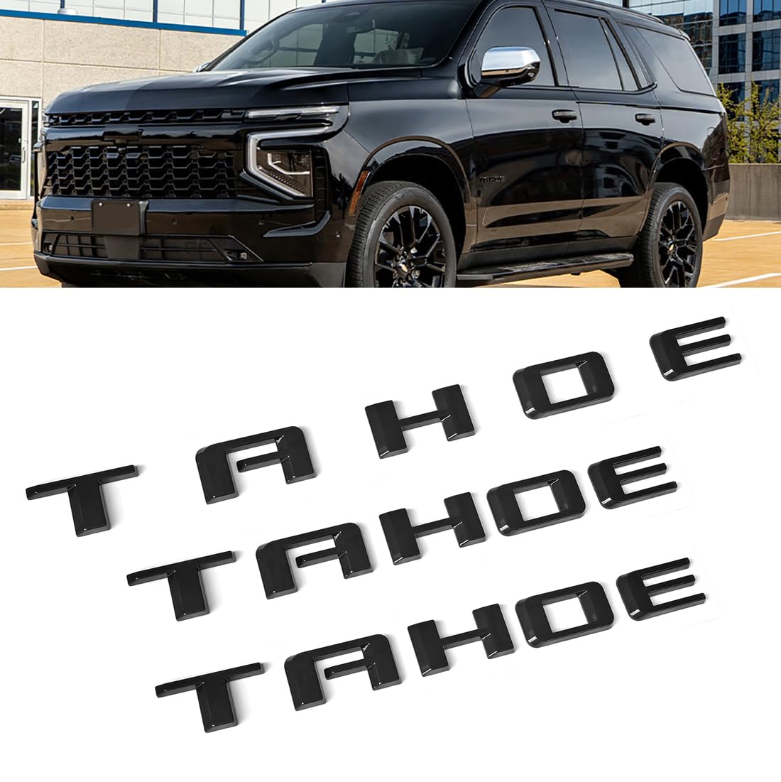 Photo 1 of 3pack OEM Nameplate Emblem 3D Letters Badge Replacement for Tahoe 2019-2025 84910058 Gloss Black