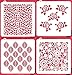American Confections Flower Cookie Stencil Leaf, Rose, Sunflower - Set of 4