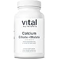 Vital Nutrients Calcium Citrate and Malate Complex 150mg | Vegan Supplement | Support Bone Strength, Muscle and Cardiovascular Health* | Gluten, Dairy and Soy Free | 100 Capsules