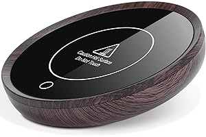 DIALAN'S Coffee Mug Warmer Electric Coffee Cup Warmer for Desk Use Large Candle Warmer with Gravity Sensing Switch Auto Shut Off Coffee Warm Plate Smart Hot Beverages Warmer for Office Home Gifts (Deep Wood)