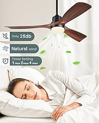 Forrovenco Ceiling Fans with Lights and Remote, 52