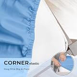 Aspire Homeware Double Fitted Sheet 25 cm Deep Light Blue Hotel Quality view 7