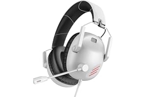 KAPEYDESI CM7007 Gaming Headset for Xbox Series X|S, Xbox, PS5, PS4, PC, Switch, Gaming Headphones with Noise Canceling Microphone, Folding Design, 50MM Dynamic Drivers, 3.5MM Audio Jack,Pearl White