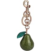 Mikovivi Cute Pear Keychain, Aesthetic Fruit Charms for Handbags Purse Green Pear Shaped Key Chain Accessories Decor Bag Pendant for Women Birthday Gift