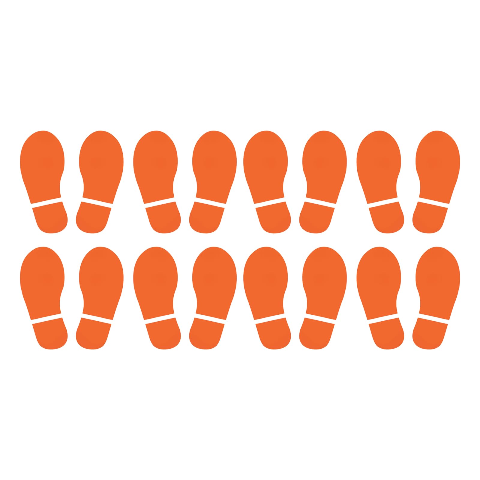 PATIKIL 8x3.3" Footprint Sticker, 8 Pairs PVC Shoes Floor Decal Sign for Class Decor Stair Guide, Orange โ image 1
