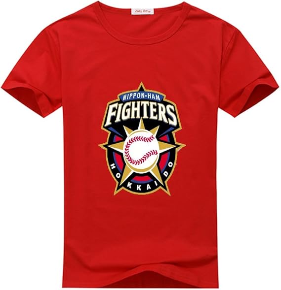 Amazon アオケーローズ Aokrose 北海道日本ハムファイターズ ファーム ロゴ Logo プリント 半袖ｔシャツ レッド Xxl Tシャツ カットソー 通販