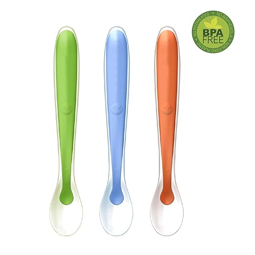 Soft Tip Silicone Baby Spoon, ICEBLUEOR Gum Friendly Spoons for Infant