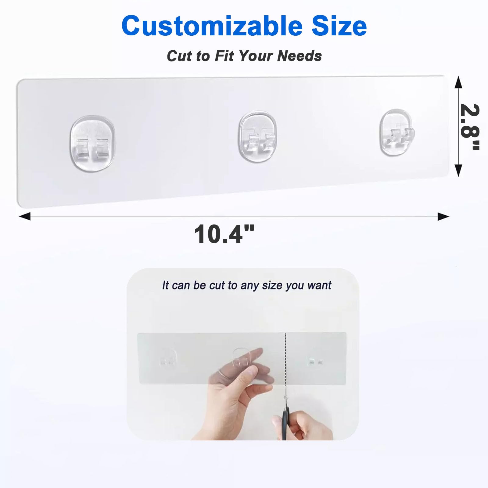 HAOYINEER 4 Packs Shower Caddy Adhesive Replacement, Strong Adhesive Hooks for Shower Caddy Kitchen Racks, No Drilling Transparent