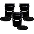 ePackageSupply 5 Gallon Bucket with Airtight Lid | Made in USA | Food Grade | Heavy-Duty Premium HPDE Plastic | Durable 90 Mil All Purpose Pail | Easy Stack and Store | BPA Free | 3 Count