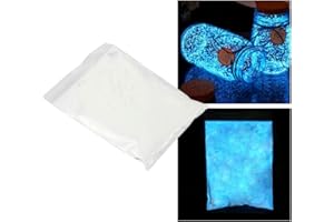 BRRNOO Fluorescent Powder, 100g Professional Luminescent Pigments Phosphorescent Color Photoluminescence Non-toxic Strontium Aluminate Neon Lights Nights in Dark Pigments(Sky Blue)