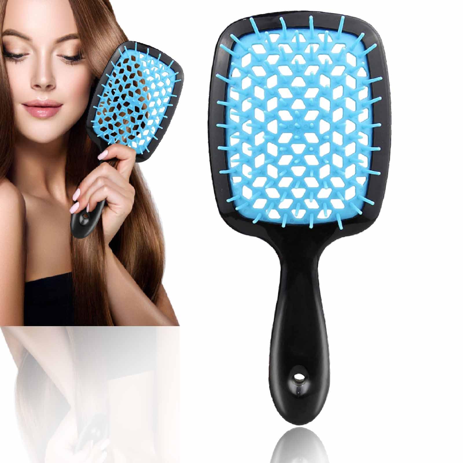 Detangling Brush for Black Natural Hair Nylon Square Hairbrush Hair Brush for Long Hair with Soft Grip Handle Hair Brush for Frizzy Hair for Detangling and Smoothing Wet or Dry Hair for Women Men