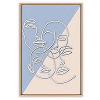 Framed Canvas Wall Art Abstract Faces Canvas Prints Home Artwork Decoration for Living Room,Bedroom - 16x24 inches
