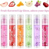AOOWU 6 Pcs Hydrating Lip Oil Set Fruit Flavored Plumping Lip Gloss 8ML view 2