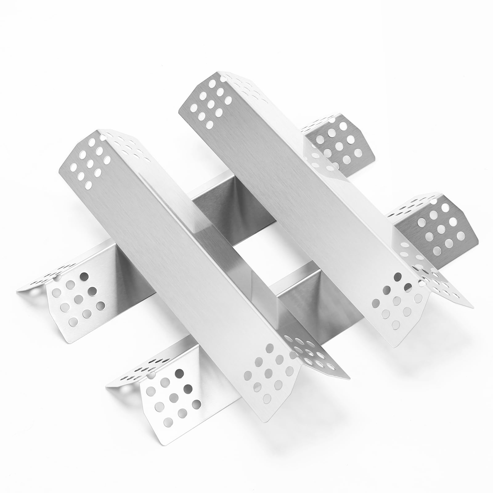 Denmay 37cm Stainless Steel Heat Plate Flame Tamer for Charbroil, Uniflame, Landmann, Beefeater 3 grill, Burner Cover Heat Deflector Heat Diffuser 4 pack