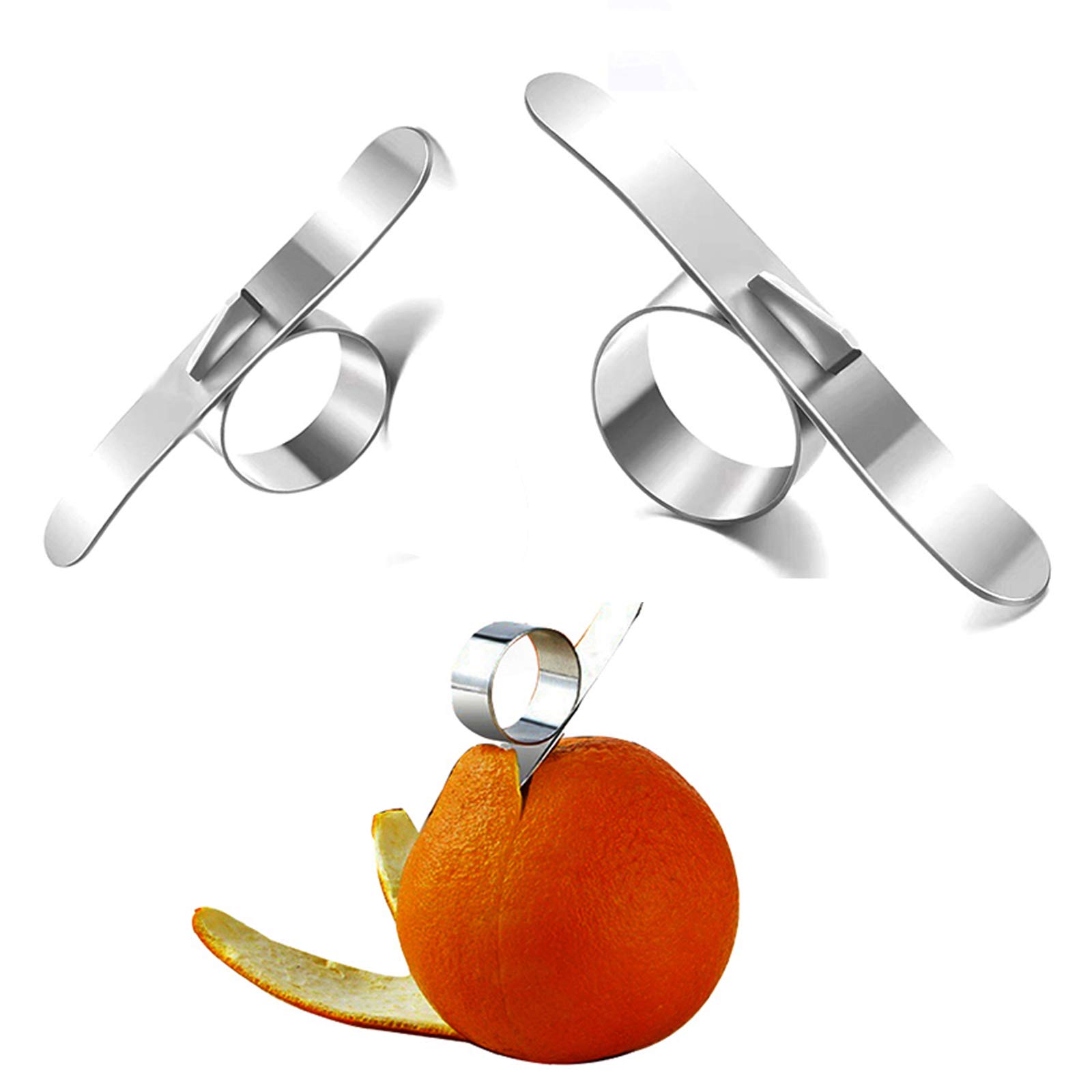 Stainless Steel Orange Peeler Citrus Peeler Fruit Peeler for Lemon and Shaddock Fruit Peeler（2pcs）