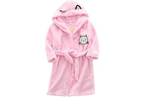 sfdgfhyf Toddler Little Boys Girls Hooded Bath𝐫obe Cat Design Warm Flannel 𝗥obe Terr𝐲 Cloth 𝐒leep𝐰ear Boys