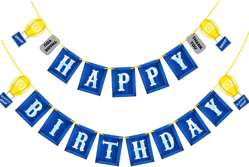 JOHEXI Gaming Happy Birthday Party Banner With Blue Personalized Birthday Flags Banner For Birthday Party Supplies Decoration