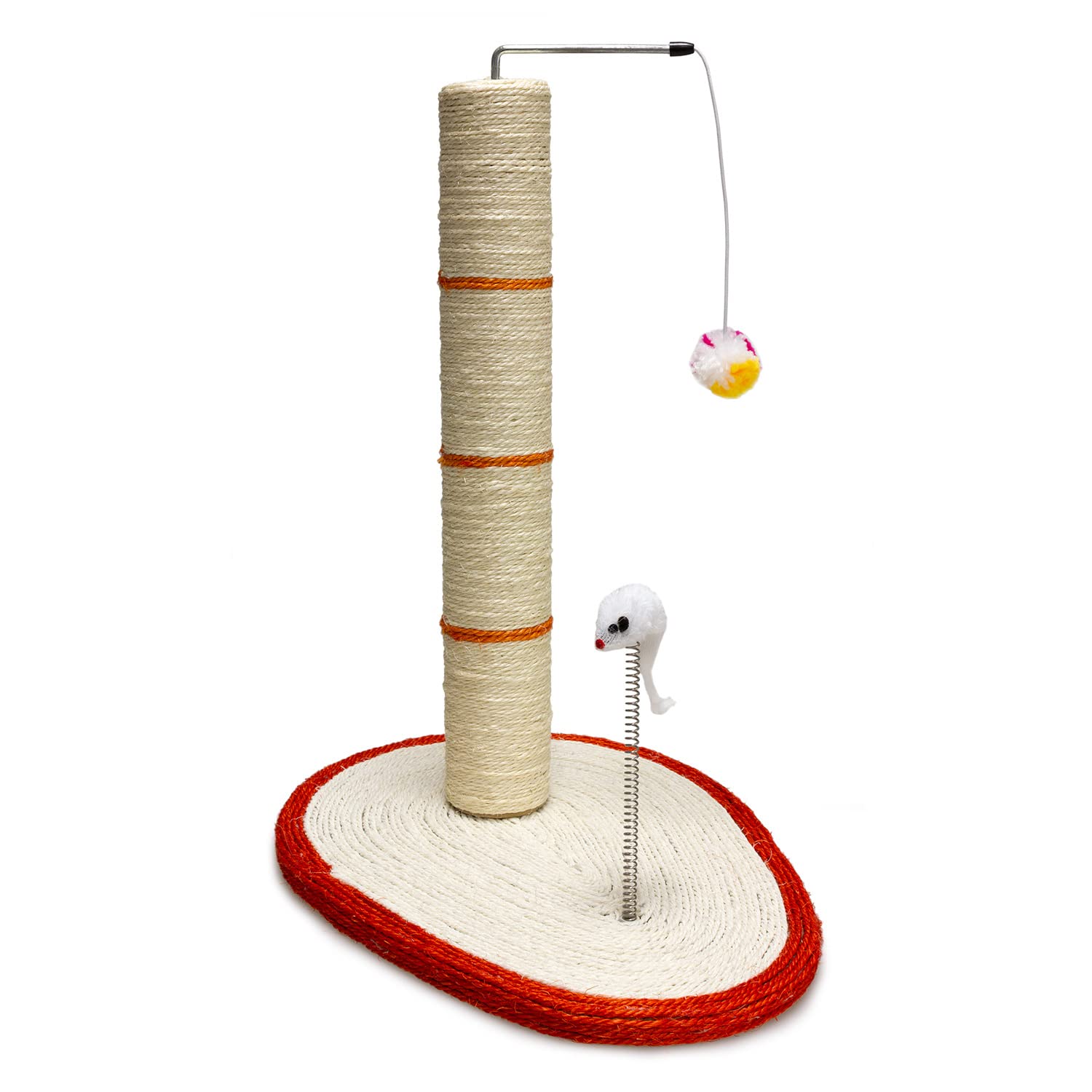 Arquivet Post Cat Scratcher with Rat and Ball - 30 x 40 x 45 cm - Cat Scratchers - Cat Scratcher - Cat Nail Sharpener - Cat Accessories